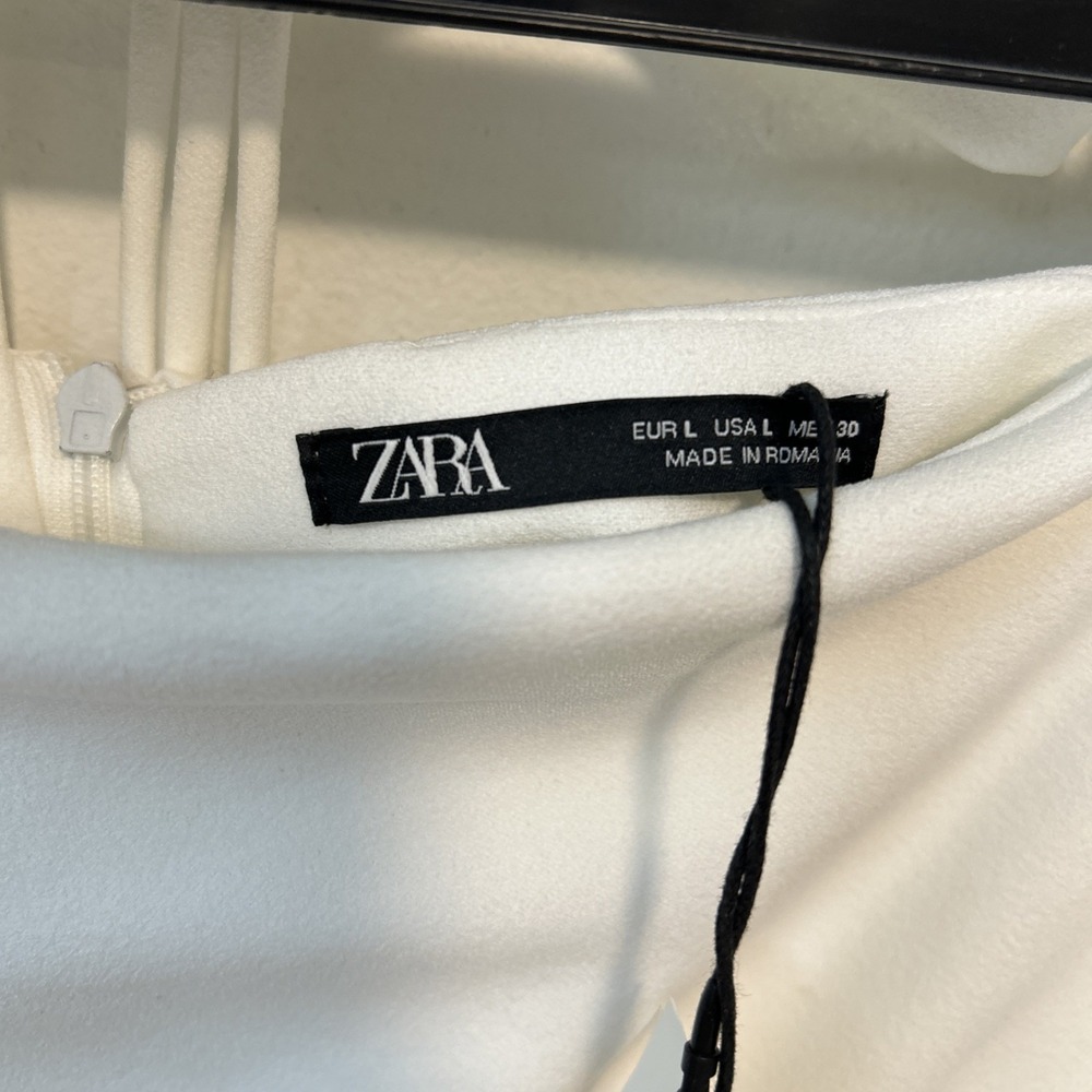 Zara Junior XL Top L Skirt Oyster White Open Back Crop Top Set Bridal 6348 - Picture 8 of 10